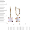 Серьги с английским замком из желтого золота с бриллиантами