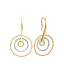 Серьги из комбинированного золота с бриллиантами