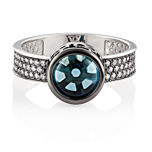 Кольцо из серебра с ситал, фианитами