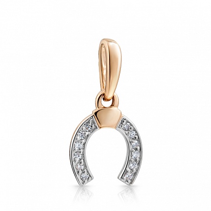 Подвеска из красного золота с фианитом