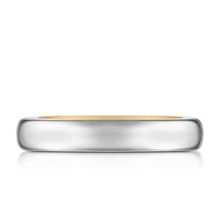 Кольцо обручальное из комбинированного золота