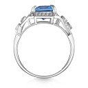 Кольцо из белого золота с топазом, фианитом