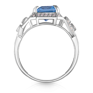 Кольцо из белого золота с топазом