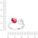 Кольцо из серебра с жемчугом, фианитом