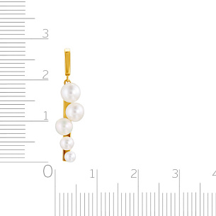 Подвеска из желтого золота с жемчугом