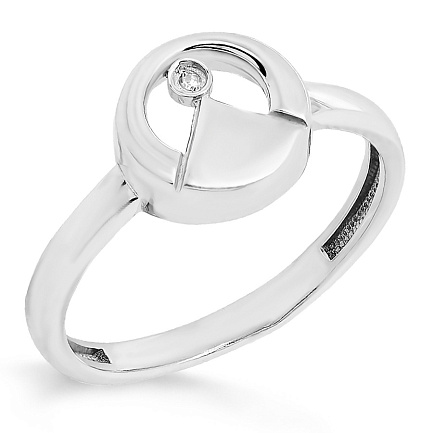 Кольцо из серебра с бриллиантом