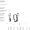 Серьги с английским замком из серебра с фианитом