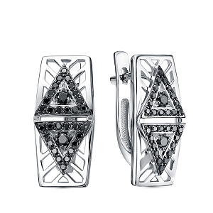 Серьги из белого золота с бриллиантами