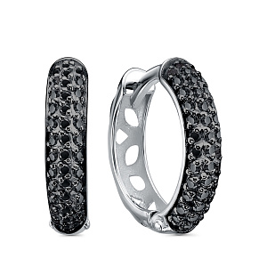 Серьги из серебра с фианитами