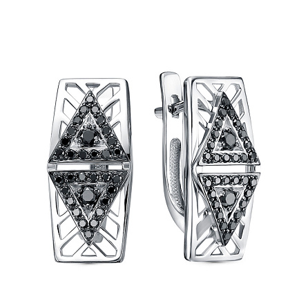 Серьги из белого золота с бриллиантами