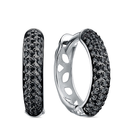 Серьги из серебра с фианитами