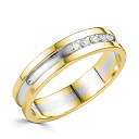 Кольцо обручальное из комбинированного золота