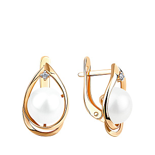 Серьги с английским замком из красного золота