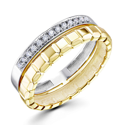 Кольцо из желтого золота с бриллиантами