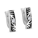 Серьги с английским замком из серебра с фианитами