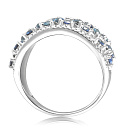 Кольцо из белого золота с бриллиантами, сапфирами