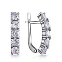 Серьги с английским замком из серебра с фианитом