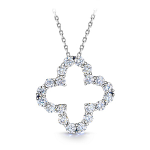 Колье из белого золота с бриллиантами, плетение якорное