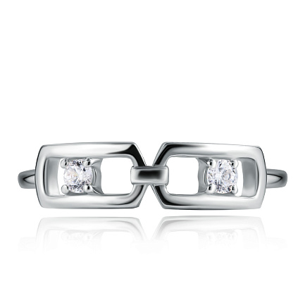 Кольцо из серебра с фианитом