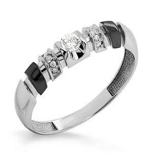 Кольцо из белого золота с бриллиантами