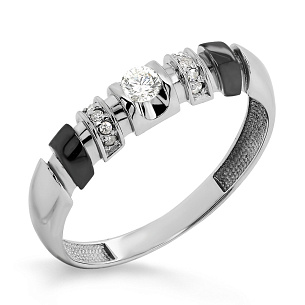 Кольцо из белого золота с бриллиантом