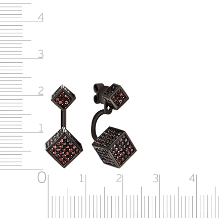 Пусеты из серебра с фианитом