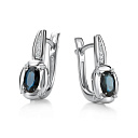 Серьги с английским замком из белого золота с бриллиантами