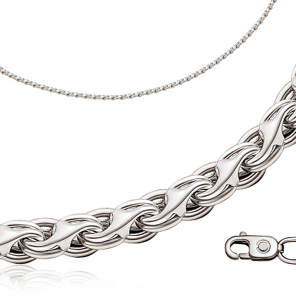 Браслет ручной работы из серебра, плетение бисмарк