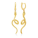 Серьги из желтого золота с фианитом