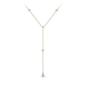 Колье из желтого золота с фианитом