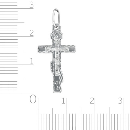 Крест ручной работы из белого золота