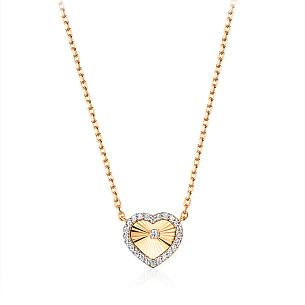 Колье из красного золота с фианитом