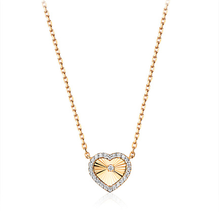 Колье из красного золота с фианитами