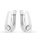 Серьги с английским замком из белого золота