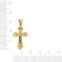 Крест из красного золота с фианитом