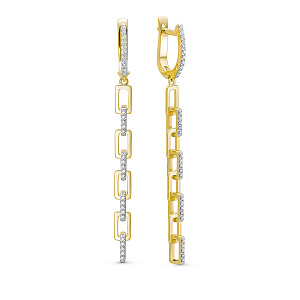 Серьги из желтого золота с бриллиантами