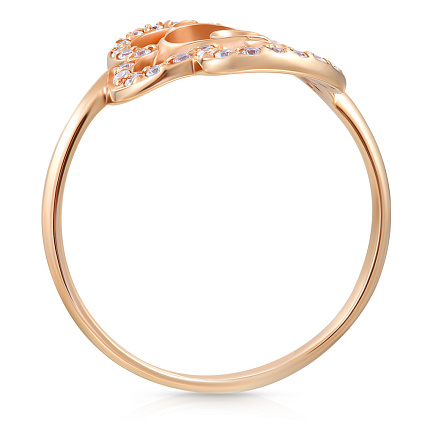 Кольцо из красного золота с фианитом