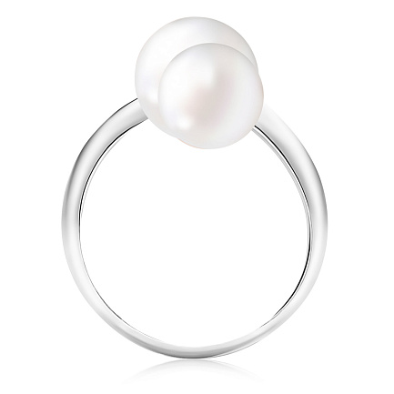Кольцо из белого золота с жемчугом