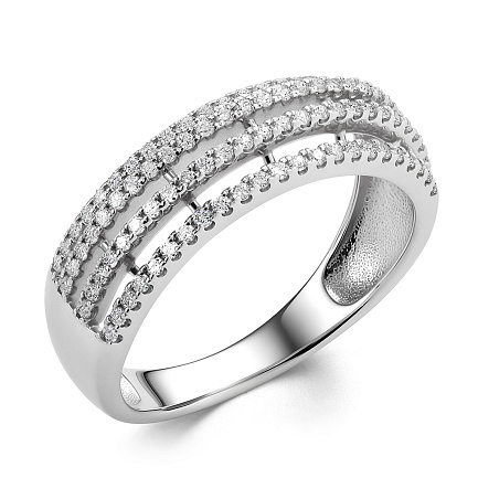 Кольцо из белого золота с бриллиантами