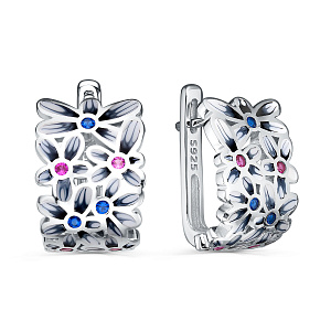 Серьги с английским замком из серебра