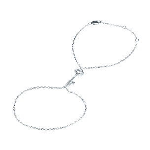 Браслет декоративный из серебра с фианитом