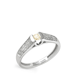 Кольцо из белого золота с бриллиантами