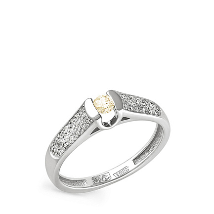 Кольцо из белого золота с бриллиантами