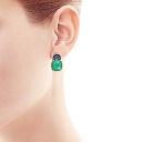 Серьги с английским замком из красного золота с агатом