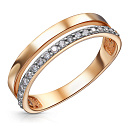 Кольцо из красного золота с фианитом