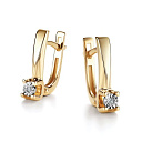 Серьги с английским замком из желтого золота