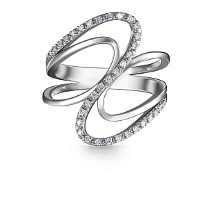 Кольцо из белого золота с бриллиантом