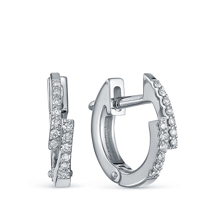 Серьги из белого золота с бриллиантами