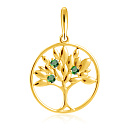 Подвеска из желтого золота с фианитом