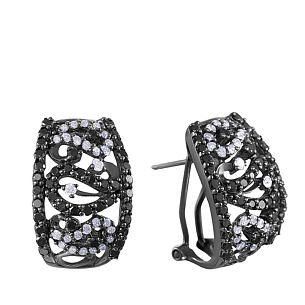 Серьги из черненого золота с бриллиантами